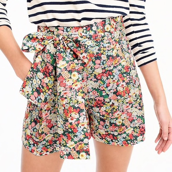 J. Crew Pants - J.Crew Liberty Floral Tie Knot Shorts NWT